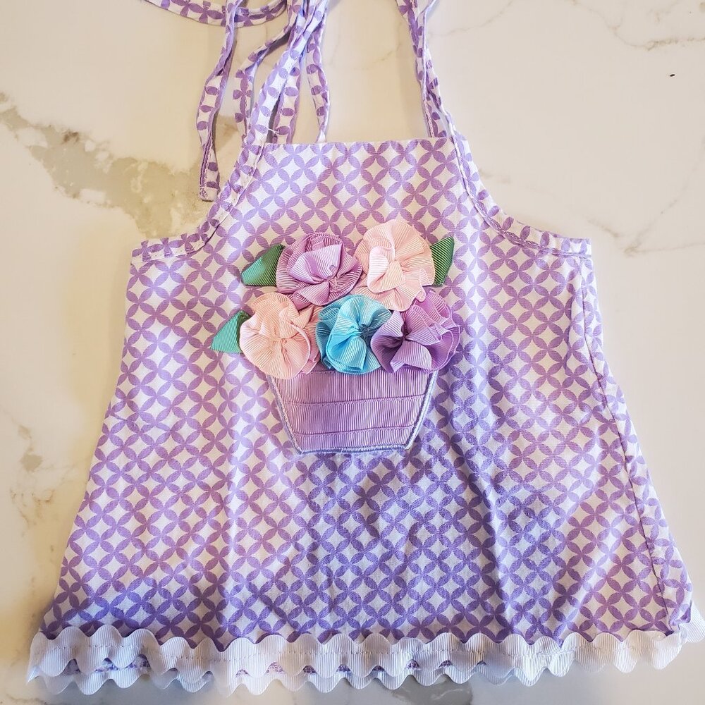Mud Pie Flower Basket String Tie Dress 0-6 Months
